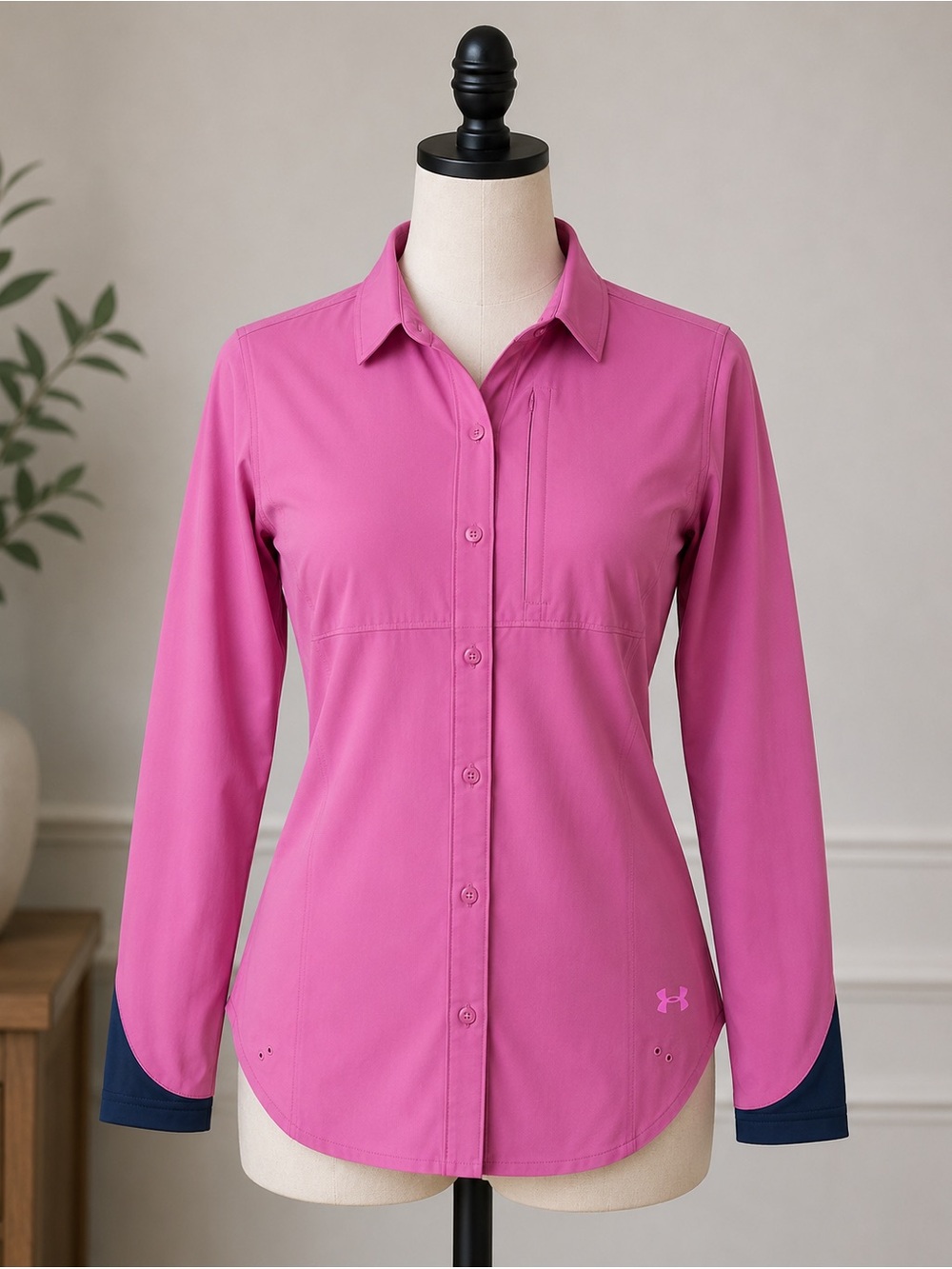 Under Armour Pink Button-Up Performance Shirt